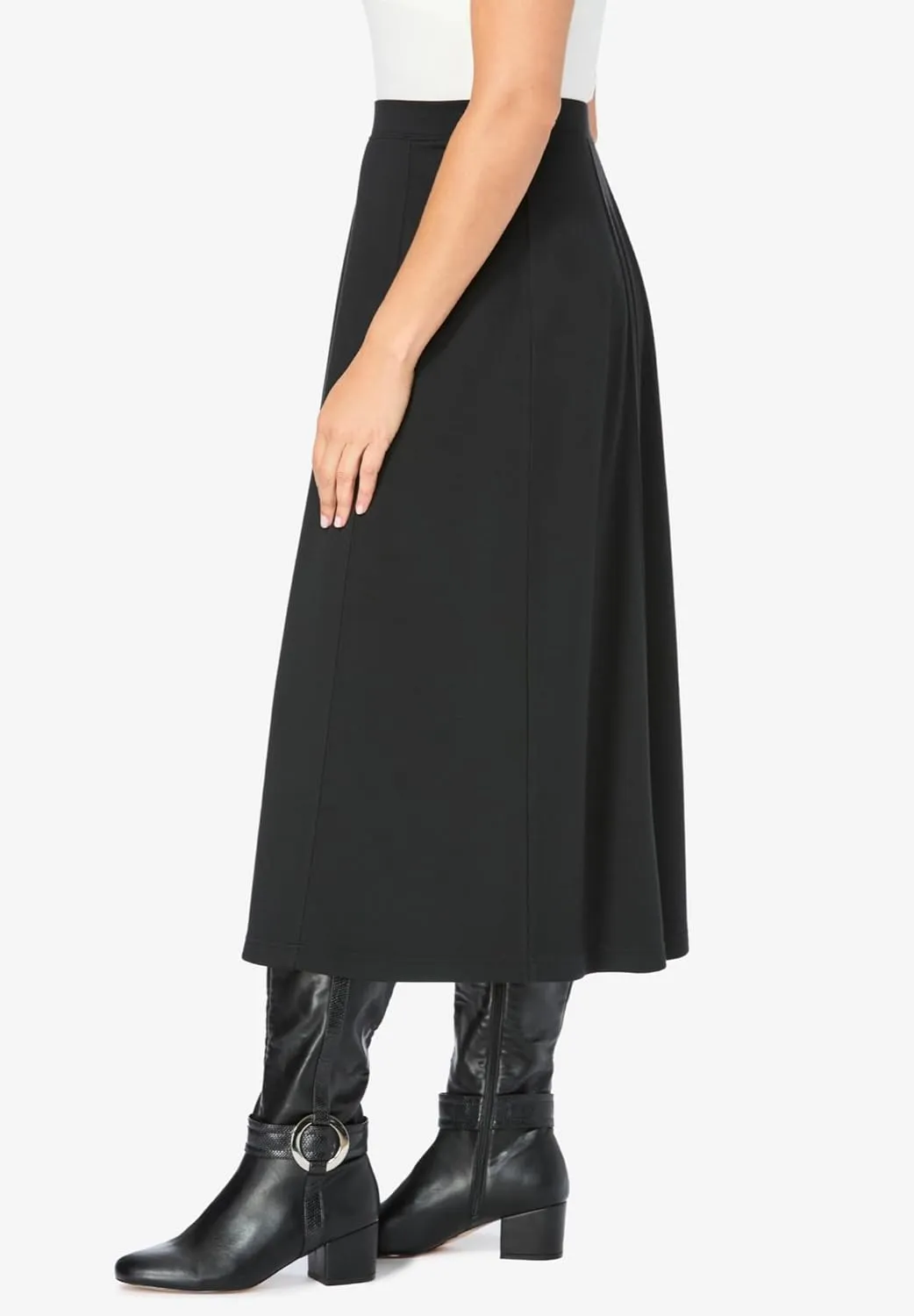 Woman Within Women's Plus Size Ponte Knit A-Line Skirt
