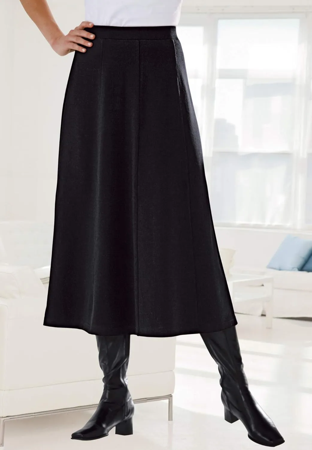 Woman Within Women's Plus Size Ponte Knit A-Line Skirt
