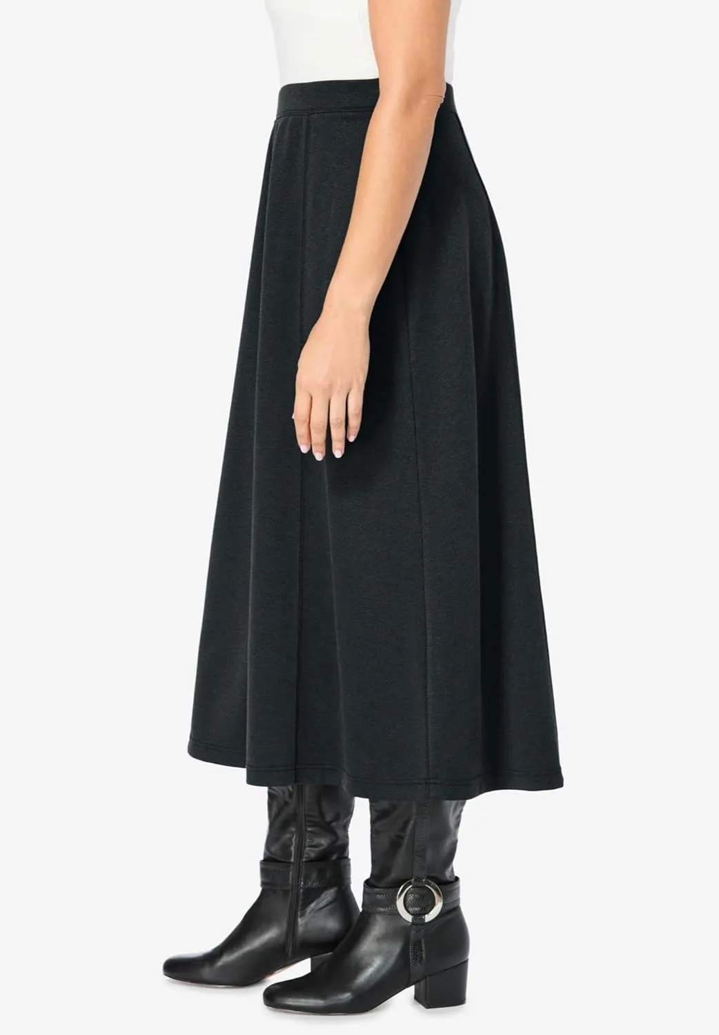 Woman Within Women's Plus Size Ponte Knit A-Line Skirt
