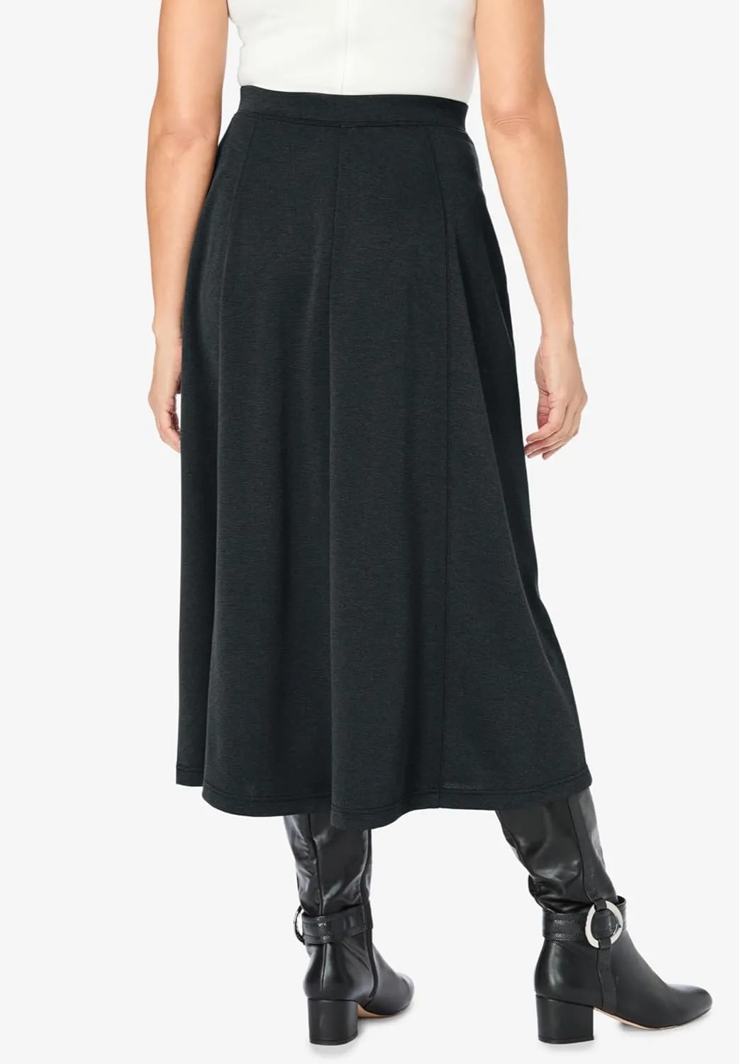Woman Within Women's Plus Size Ponte Knit A-Line Skirt