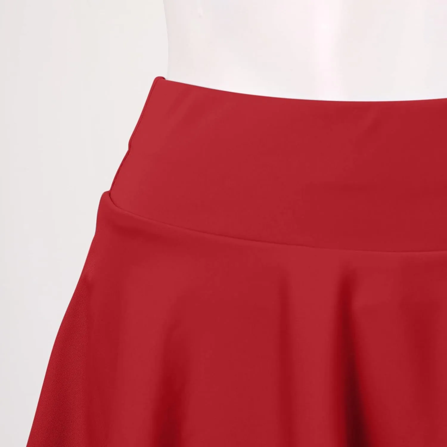 Women Fashion Casual Short Style Solid Half Skirt Glare Sun Skirt Pleated Skirt Midi Skirt for Women