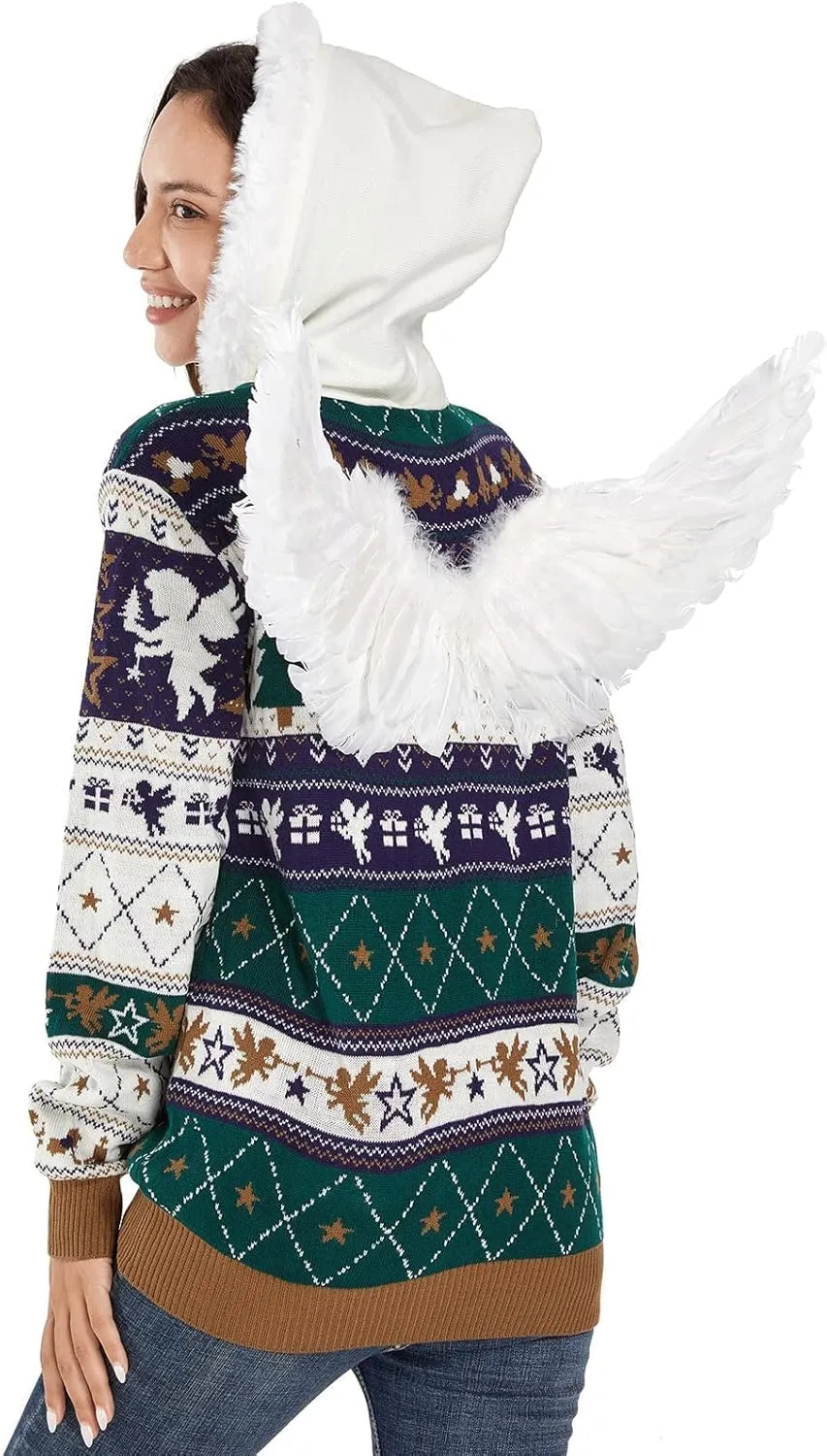 Women Ugly Christmas Hoodie for Adult Men`s Unisex Xmas Hooded Sweater Pullover for Party Festive