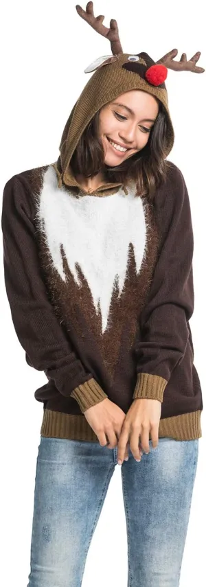 Women Ugly Christmas Hoodie for Adult Men`s Unisex Xmas Hooded Sweater Pullover for Party Festive