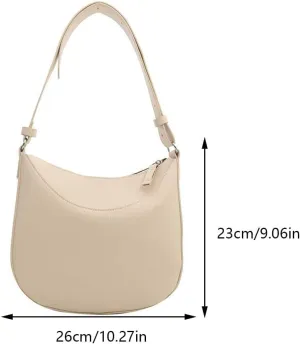 Women Vintage Shoulder Bag Solid Color Versatile Satchel Bag Large Capacity Fashion Tote Handbag Female Daily Dating