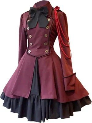 Women's 1950s Vintage Rockabilly Swing Dress Gothic Renaissance Retro Cosplay Victorian Vintage Retro Gown Dress