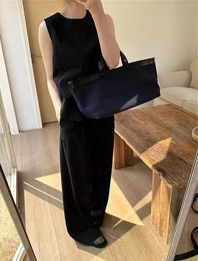 Women's Canvas Leather Totes Handbag Commuting Shoulder Crossbody Armpit Bag Leisure Versatile Casual Chic Stylish Clutch