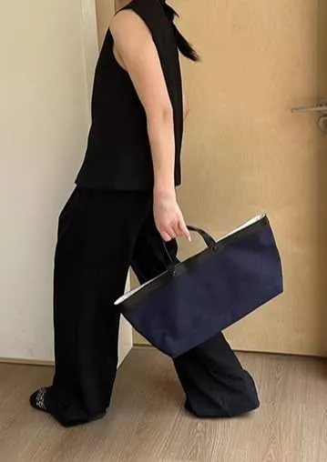 Women's Canvas Leather Totes Handbag Commuting Shoulder Crossbody Armpit Bag Leisure Versatile Casual Chic Stylish Clutch