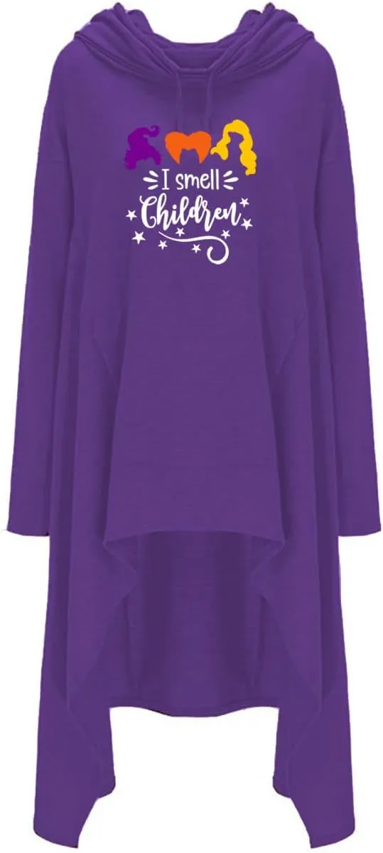 Women's I Small Children Letters Festival Tunic High Collar Long Sleeve Pullover Irregular Hoodies