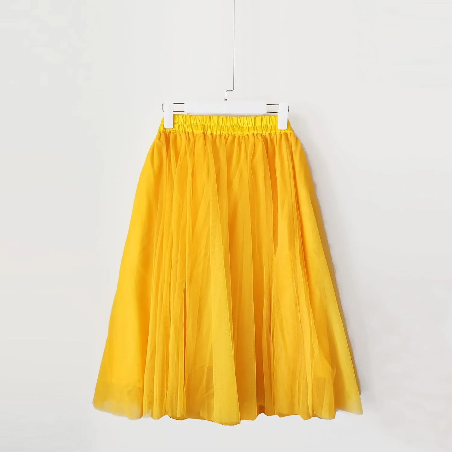 Women's Knee Length Tulle Skirts Layered Prom Party Midi Tutu Skirt