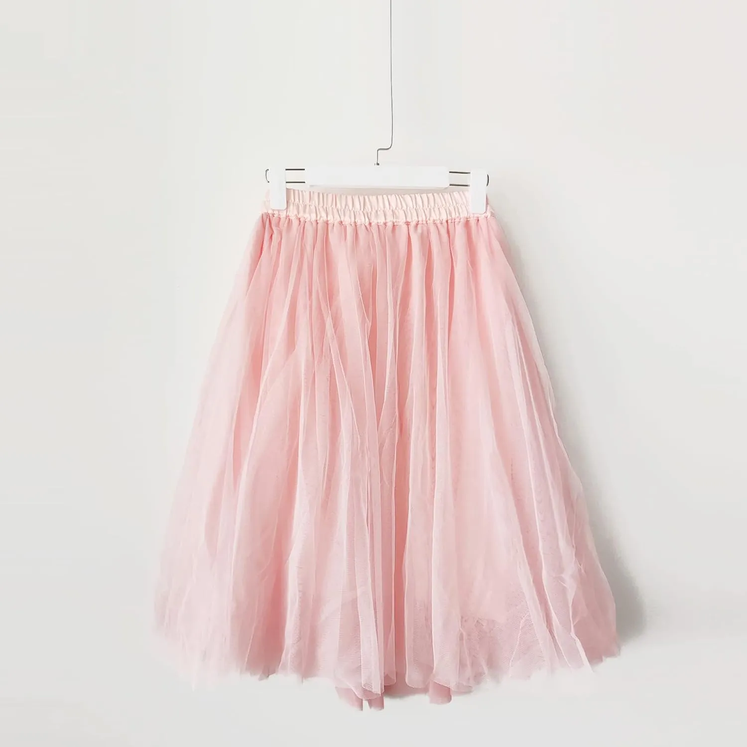 Women's Knee Length Tulle Skirts Layered Prom Party Midi Tutu Skirt