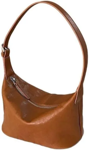 Women's Leather Cowhide Shoulder Crossbody Dumpling Bag Versatile Hobo Handbag Underarm Pillow Bag Elegant Chic Stylish
