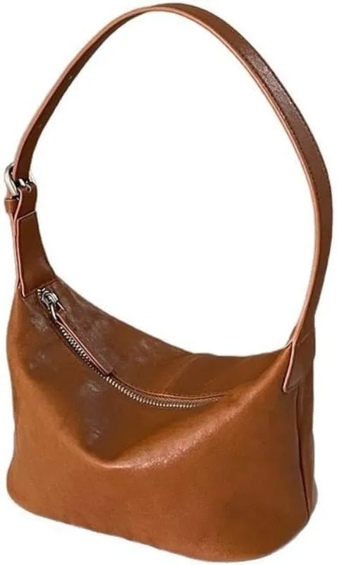 Women's Leather Cowhide Shoulder Crossbody Dumpling Bag Versatile Hobo Handbag Underarm Pillow Bag Elegant Chic Stylish