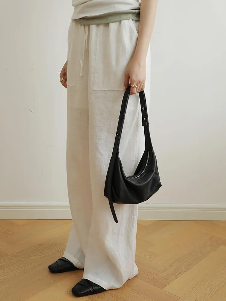 Women's Leather Handbag Shoulder Crossbody Armpit Bag Dumpling Pillow Bag Clutch Purse Hobo Versatile Stylish Chic