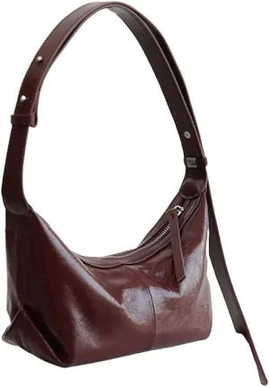 Women's Leather Handbag Shoulder Crossbody Armpit Bag Dumpling Pillow Bag Clutch Purse Hobo Versatile Stylish Chic
