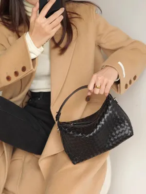 Women's Minority Cowhide Diamond Pattern Handbag Shoulder Crossbody Underarm Bag Pillow Dumpling Bag Versatile Clutch Chic