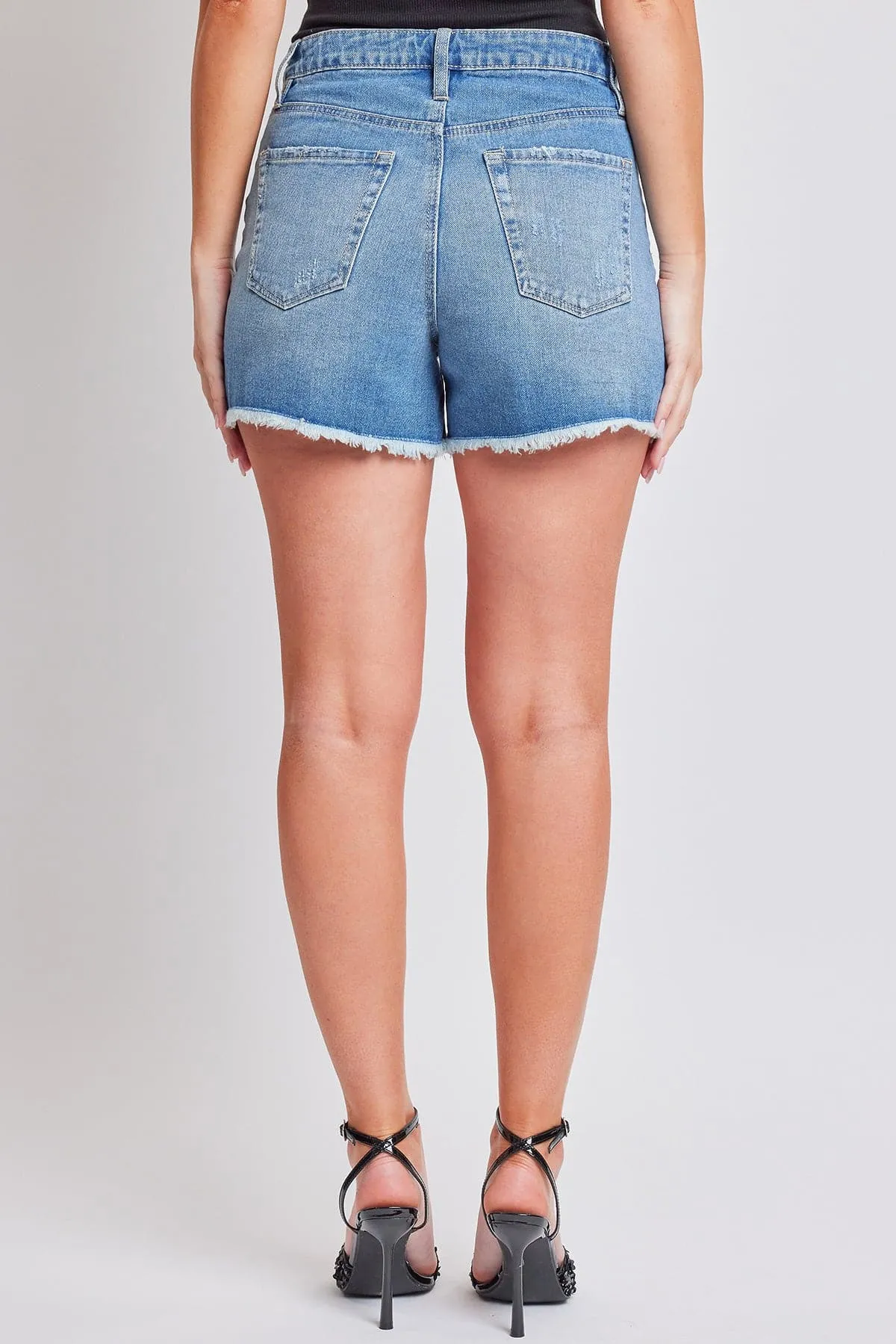 Women's Mom Fit  Shorts-Distressed