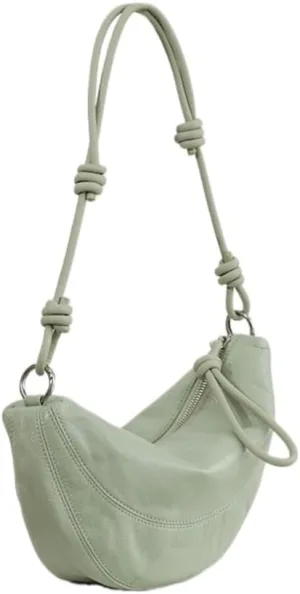 Women's Oil Wax Cowhide Knot Shoulder Crossbody Underarm Bag Handbag Hobo Vintage Clutch Versatile Chic Stylish Casual