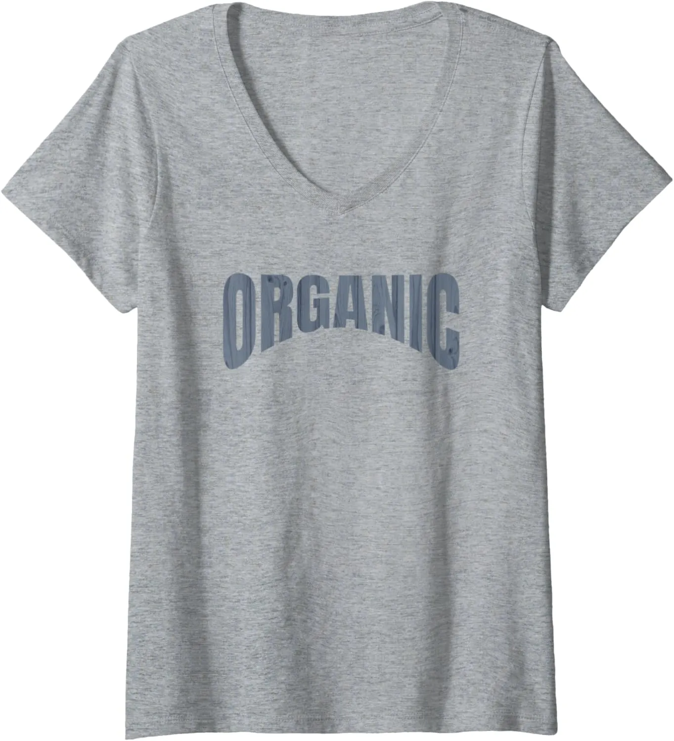 Womens One Word Organic Text Design For Men & Women Organictarians V-Neck T-Shirt
