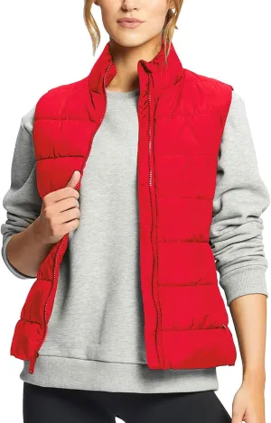 Women's Puffer Vests Full Zip Quilted Sleeveless Puffy Jacket for Womens Water-Resistant Outdoor Cozy Sport Coat S-2XL