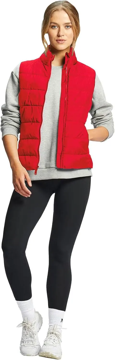 Women's Puffer Vests Full Zip Quilted Sleeveless Puffy Jacket for Womens Water-Resistant Outdoor Cozy Sport Coat S-2XL