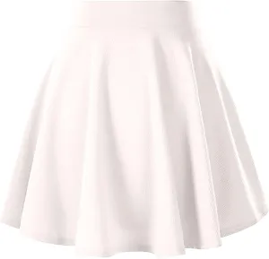Women's Summer High Waisted Skirts Tummy Control Pleated Athletic Skirts Mini Dress Basic Versatile Flared Skirt