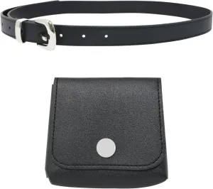 yueton 1SET Punk Style Chain Waistband Punk Style Bulge Waist Bag Belt Women Leather Belt Mini Envelope Waist Bag for Dress Jeans Jacket Down Jacket Pleated Shirt Belt Decoration