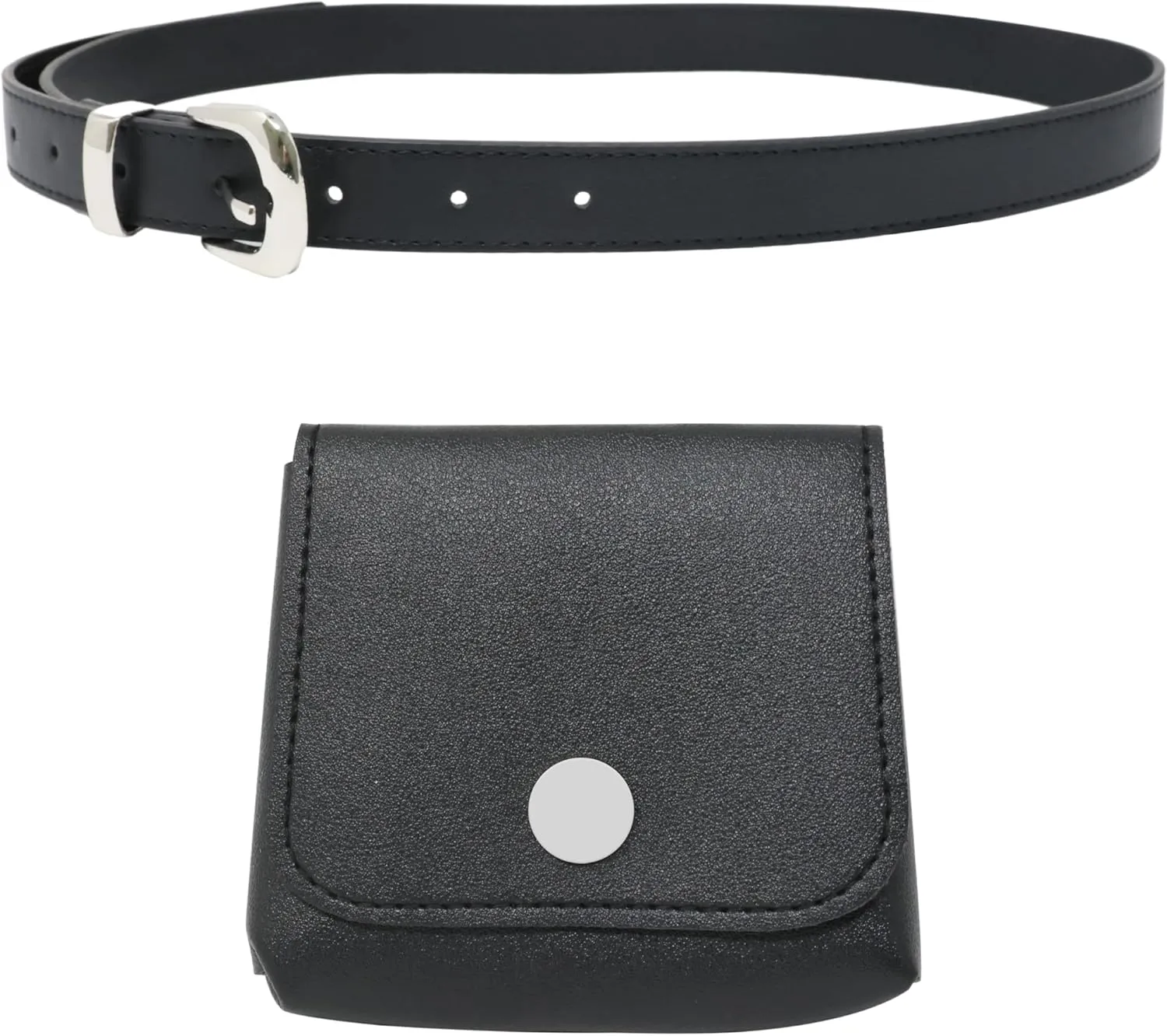 yueton 1SET Punk Style Chain Waistband Punk Style Bulge Waist Bag Belt Women Leather Belt Mini Envelope Waist Bag for Dress Jeans Jacket Down Jacket Pleated Shirt Belt Decoration